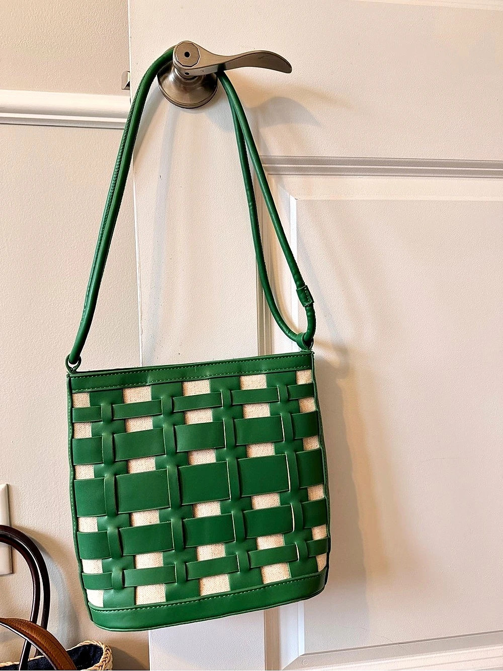 Green Woven Shoulder Bag Like New